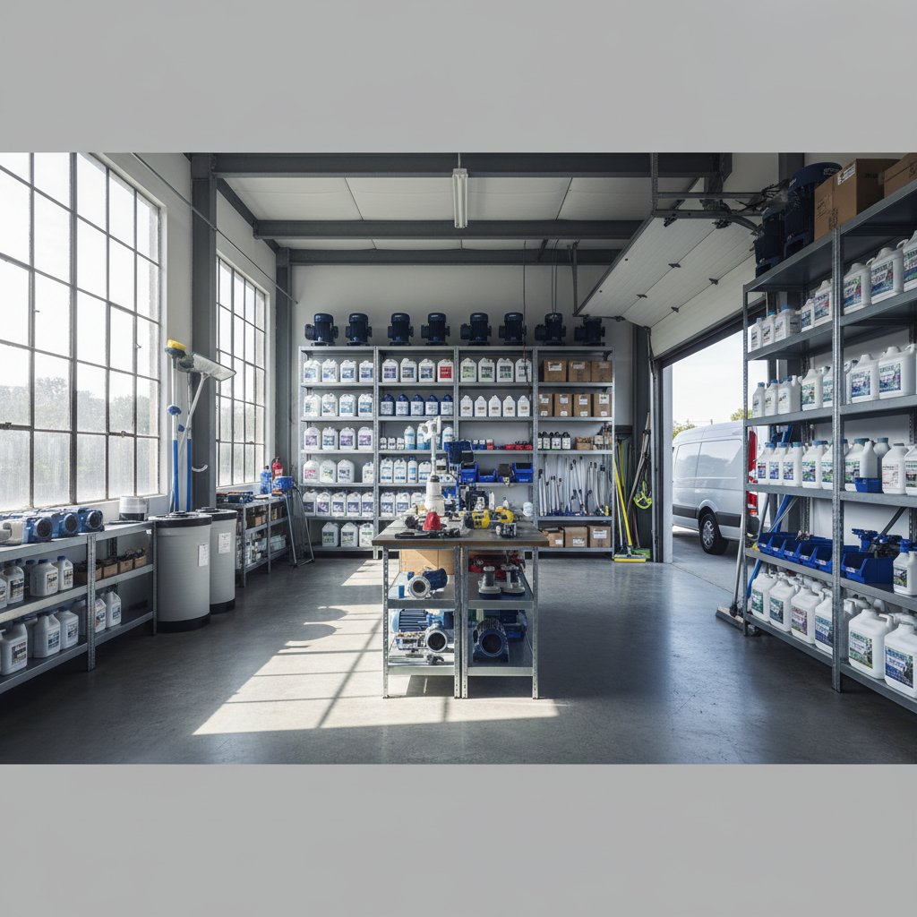 Professional pool equipment and chemicals